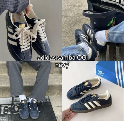 Blue Sambas, Basket Style, Pretty Shoes Sneakers, Adidas Samba Og, Fits Inspo, Moda Chic, Dream Dresses, Aesthetic Shoes, Swag Shoes