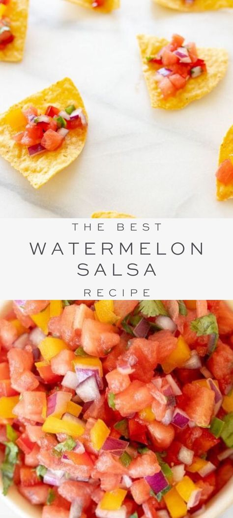 Watermelon Salsa Recipe, Fruit Salsa Recipe, Watermelon Salsa, Salsa Recipes, Easy Salsa, Juicy Watermelon, Fruit Salsa, Fresh Watermelon, Watermelon Recipes