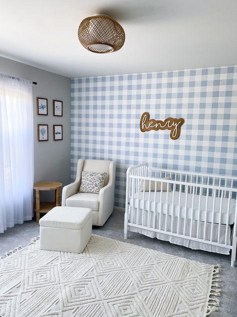 Blue Bear Nursery, Blue And White Gingham Nursery, Blue Checkered Nursery, Baby Blue Nursery Boy, Preppy Boy Nursery, Blue Gingham Nursery, Pastel Blue Nursery, Blue Bird Nursery, Blue And White Nursery