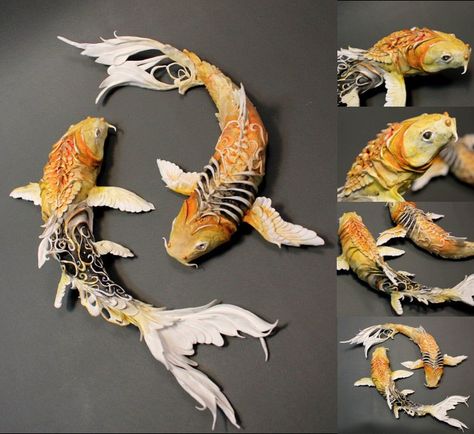 Koi Lantern, Ellen Jewett, Graphic Artist Designer, Fish Sculpture, Nature Artwork, Koi Fish, Art Sculpture, Animal Design, Fantasy Creatures