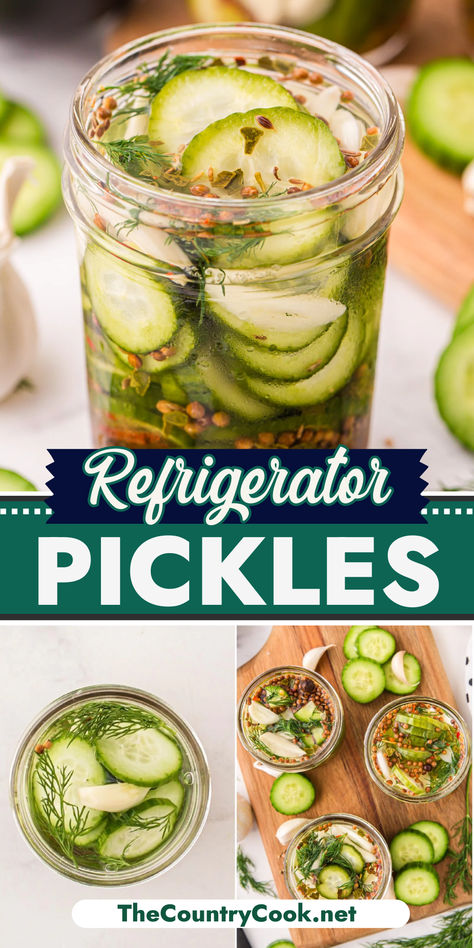 These Refrigerator Pickles are crunchy, tangy, and fresh and only take 10 minutes of prep! No special equipment needed! Diy Pickles Dill, Keto Refrigerator Pickles, Crisp Pickles Canning, Easy Refrigerator Dill Pickles Recipe, No Cook Refrigerator Pickles, Making Dill Pickles From Cucumbers, Refrigerator Pickles And Onions, Refrigerator Dill Pickles Crunchy, Pickle Making