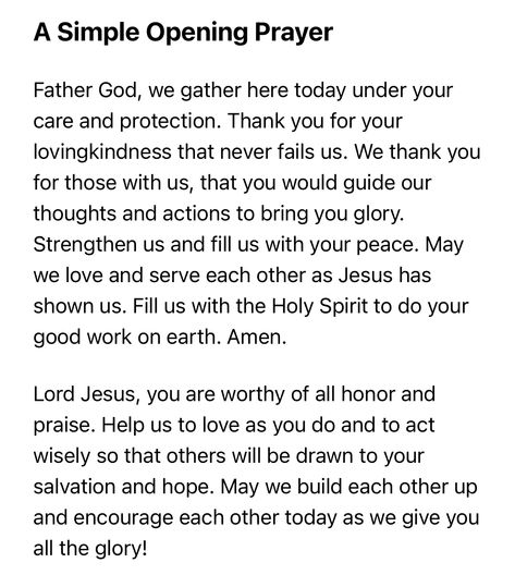 Short Prayers For School Assembly, Prayers For Groups Meeting, Opening Prayers For Meetings, Team Devotional Ideas, Opening Prayers For Bible Study, Prayers For Church Service, Prayer For Bible Study Opening, Opening Prayer For School, Prayer For School Assembly