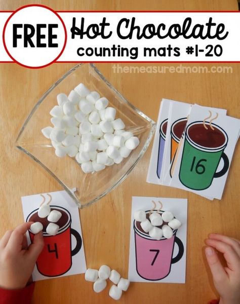 Counting cards are an easy prep, fun way to help kids practice number sequence, one-to-one correspondence, number recognition and {of course} counting! These 15 counting cards are our favorite freebies from across the web. They’re creative, engaging and hands-on. A perfect combo for some serious counting fun. Kids will love adding eyeballs to a batch of colorful monster counting cards. … Winter Themed Math Activities, Counting Mats, The Measured Mom, Measured Mom, Worksheets Kindergarten, Prek Math, Winter Classroom, Winter Math, Winter Kindergarten