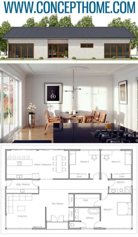 Homeplan, Houseplan, Floor Plan #homeplan #houseplan #floorplan #architecture #adhouseplan 150m2 House Plan, 150 M2 House Plan, 120m2 House Plan, Small Home Plan, Casa Country, House Construction Plan, Small House Plan, Container House Plans, House Blueprints