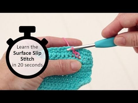 Surface Slip Stitch (surface slst) | How to crochet a surface slip stitch - YouTube Slip Stitches, Stitch Crochet, How To Crochet, Slip Stitch, 00 00, Step By Step, Bee, Knitting, Crochet