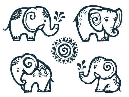 Elephant Art Drawing, Elephant Doodle, Elephant Illustration, Tiny Elephant, Elephant Drawing, Elephant Tattoo, Indian Elephant, Elephant Tattoos, Pola Sulam