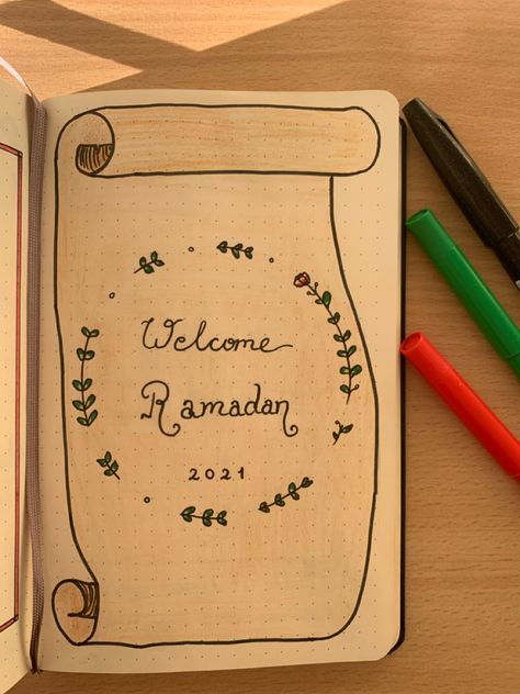 Welcome Ramadan, Prayer Fasting, Eid Prayer, Ramadan Activities, Art Journal Cover, Diy Journal Books, Ramadan Crafts, Bullet Journal Diy, Drawing Quotes