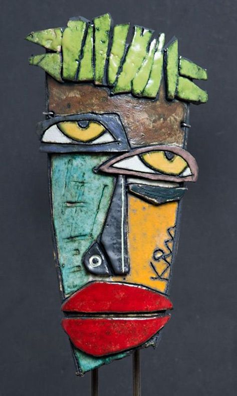 abstract ceramic-kimmy-cantrell-473x790 Kimmy Cantrell, Ceramic Mask, Afrikaanse Kunst, زجاج ملون, Picasso Art, Cardboard Art, Masks Art, Camping Art, Ceramic Artists