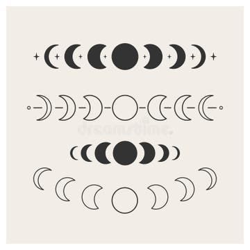 Phases of the moon stock vector. Illustration of full - 222327985 Phases Of The Moon Finger Tattoo, Moon Phases Stencil, Small Moon Phase Tattoo Simple, Moon Phases Doodle, Moon Phases Drawing Simple, Moon Phase Painting Diy, Its Just A Phase Moon Tattoo, Moon Phase Design, Moon Cycle Drawing