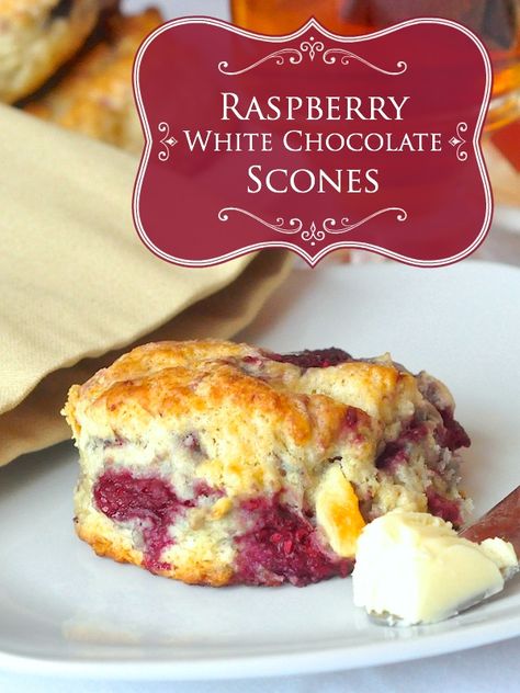 Raspberry White Chocolate Scones, White Chocolate Raspberry Scones, White Chocolate Scones, Raspberry Scones, Raspberry White Chocolate, Chocolate Scones, Brunch Items, Diy Easy Recipes, Rock Recipes