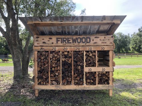 Roadside Firewood Stand, Roadside Farm Stand Ideas, Farm Stand Ideas, Farmstand Ideas, Art Ideas For Home, Wall Decorations Ideas, Farm Goals, Seasonal Decor Ideas, Firewood Stand