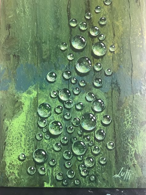 Painting Water Droplets Acrylic, Water Pouring Drawing, Water Droplets Painting, Water Droplets Art, Bubble Painting, Watercolor Paintings For Beginners, Acrylic Pouring Art, Bubble Art, Hur Man Målar