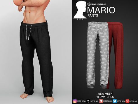 The Sims Resource - Mario (Pants) Baggy Sweats, Sims 4 Men Clothing, Sims 4 Male Clothes, Pelo Sims, The Sims 4 Packs, Male Clothes, Sims 4 Dresses, Sims 4 Toddler, Sims4 Clothes