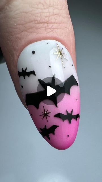 AMANDA BYRNE NAIL ARTIST on Instagram: "Simple Little Bats 🦇🩷  • PLAIN JANE Gel Colour • VELVET TOP  • JOY Neon Pigment  • BLACK ARTYGEL  • ELIZABETH Chrome • TOP IT OFF  • MAGPIE DETAIL Brush 9     ♥︎ SAVE IF YOU LIKE ♥︎  Using #everythingmagpie   🖤 @magpie_beauty 🖤 @magpie_education 🖤  @aleana_hand Female Practice Thumb   #nails #nailsofinstagram #instanails #nailswag #naildesigns #nailsoftheday #nailporn #gelnaildesign #gelnails #manicure #nailitdaily #nailprodigy #showscratch #magpiebeauty #batnailart #halloweennails #halloweennailart #batnails #spookynails #easynailart #simplenailart #handpaintednailart #nailarttutorial #nailtutorial #nailvideo #nailartvideo #simplebatnails #prettyhalloweennails #cutehalloweennails  @nails_by_steps @mknogti_video @scratchmagazine @pblmagazine @pr How To Do A Bat On Nails, Bat Nails Art, Bat Nails, Chrome Top, Pedi Ideas, Cute Halloween Nails, Plain Jane, Painted Nail Art, Gel Nail Design