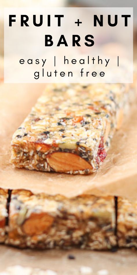 Fruit And Nut Bars Recipe, Gluten Free Energy Bars Recipes, Vegan Fruit Bars, Chewy Nut Bars, Gluten Free Muesli Bars, No Bake Nut Bars, Diy Fruit Bars, Nut And Seed Bars, Nut Bars Recipe