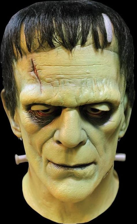 Boris Karloff Frankenstein, Frankenstein Mask, Frankenstein Costume, Universal Studios Monsters, Dr Frankenstein, Sunken Eyes, Monster Mask, Boris Karloff, Trick Or Treat Studios