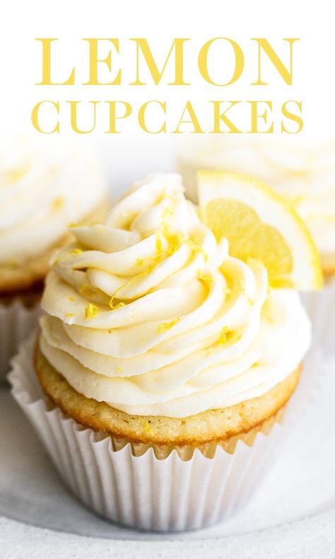 The BEST easy homemade Lemon Cupcakes with lemon cream cheese frosting are perfect for spring, Easter, or Mother's Day! You'll love this from scratch recipe, no cake mix here! #lemoncupcakes #cupcakerecipe #easterdessert Liquor Cupcakes, Lemon Buttercream Icing, Bake Sale Desserts, Lemon Cupcake Recipe, Lemon Buttercream Frosting, Lemon Cream Cheese Frosting, Lemon Cream Cheese, Lemon Dessert, Lemon Frosting