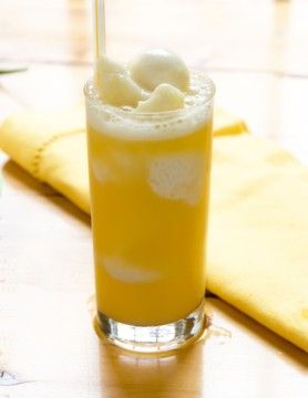 Cider Sangria, Coconut Sorbet, Sparkling Cider, Pineapple Coconut, Seasonal Recipes, Frozen Desserts, Frozen Treats, Non Alcoholic Drinks, Mellow Yellow