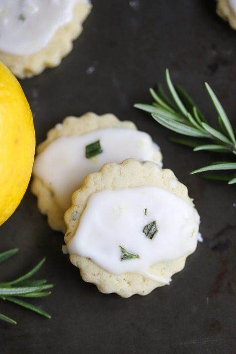 Lemon Rosemary Shortbread Cookies | Golden Barrel Lemon Lavender Cookies, Blueberry Crumble Muffins, Rosemary Shortbread Cookies, Rosemary Shortbread, Cookies With Lemon, Lavender Shortbread, Lavender Cookies, Culinary Lavender, Spring Treats