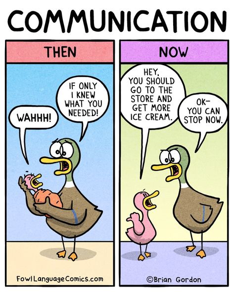 Communication - Fowl Language Comics Toddler Jokes, Baby Humour, Calvin And Hobbes Humor, Brian Gordon, Fowl Language Comics, Comics Ideas, Language Jokes, Fowl Language, Parenting Comics