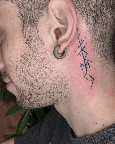 #Tattoos,Rune Symbol Tattoo Rune Tattoo Ideas, Rune Tattoos, Simple Black Tattoos, Viking Compass Tattoo, Viking Rune Tattoo, Ouroboros Tattoo, Tattoo Behind Ear, Side Neck Tattoo, Rune Tattoo