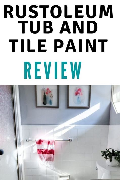 Painting bathroom tile Tub And Tile Paint, Tile Paint Colours, Painted Shower Tile, Tub Paint, Porcelain Tub, Rustoleum Paint, Tub And Tile, Painting Bathroom Tiles, Painting Bathtub