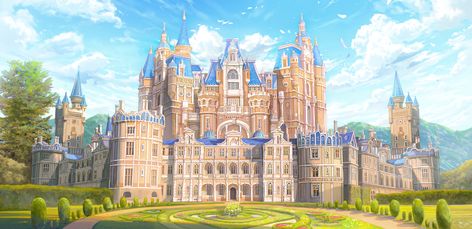 Anime Houses, Castle House Design, 30 Day Art Challenge, Anime Places, Episode Backgrounds, Dark Anime Guys, Fantasy Castle, Beautiful Castles, God Art