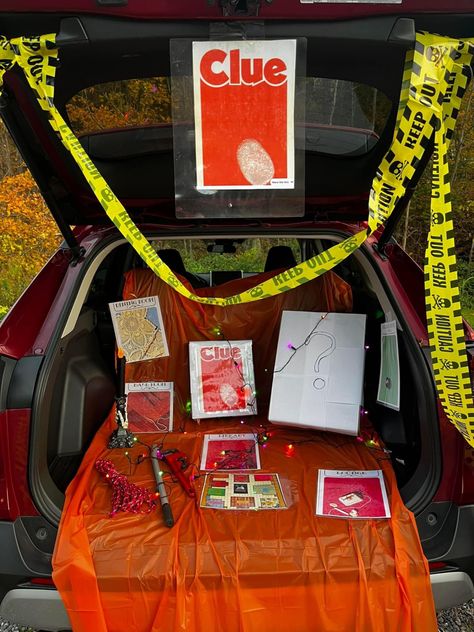 Board Game Clue Trunk Or Treat Clue Theme, Clue Trunk Or Treat, Clue Costume, Trunker Treat Ideas, Treat Board, Board Game Themes, Clue Games, Treat Ideas, Game Themes