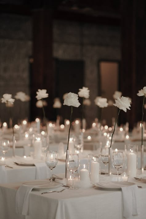 February Wedding Aesthetic, Chic Minimal Wedding, Roses And Candles Wedding, Black Candles Wedding, Black Candle Wedding, Black Tablecloth Wedding, Dumbo Loft, Roses And Candles, Welsh Wedding