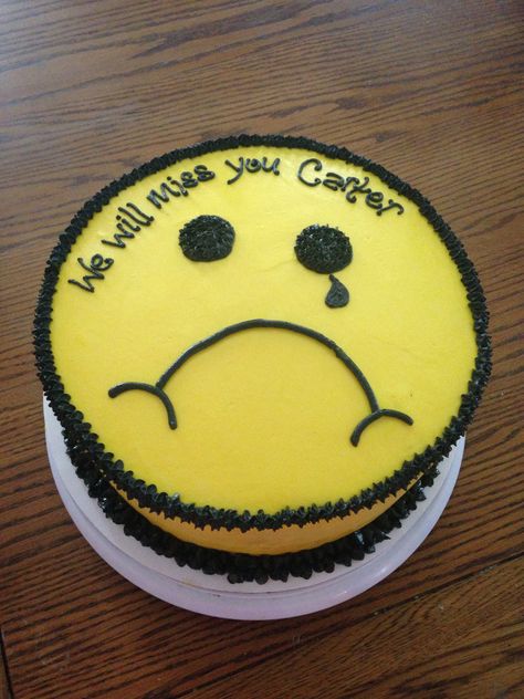 We will miss you cake. Sad face We’ll Miss You Cake, Miss You Cake, We Will Miss You Cake Ideas, We Will Miss You Cake, Leaving Cake, Goodbye Cake, Happy Cakes, Leaving Party, Slab Cake