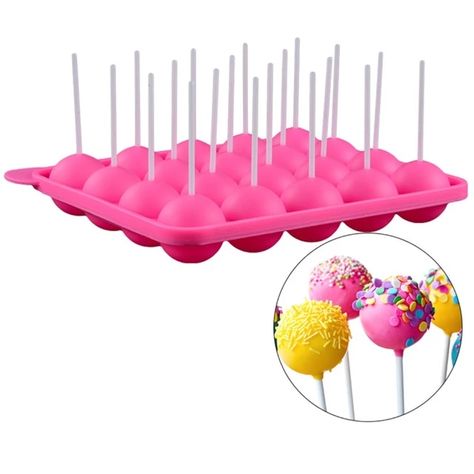 1PC 12/20 Holes Chocolate Ball Cupcake Cookie Candy Maker DIY Baking Tool Silicone Pop Lollipop Mold Stick Tray Cake Mould|Cake Molds| - AliExpress Cookies Cupcake, Lollipop Cake, Diy Pop, Candy Making Supplies, Cake Pop Molds, Lollipop Mould, Candy Cupcake, Formy Silikonowe, Cake Tray