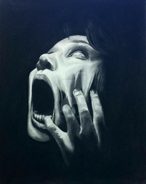 Screaming Drawing, Images Terrifiantes, Piskel Art, 얼굴 그리기, Dark Art Drawings, Arte Inspo, Scary Art, Ap Art, A Level Art