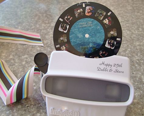 Personalized Viewmaster!! (Great idea for weddings, birthdays, retirements or anniversary celebrations!) 25th Anniversary Party, 60 Wedding Anniversary, Birthday Treats, Retirement Parties, It's Your Birthday, 25th Anniversary, Anniversary Parties, 50th Anniversary, Party Planning