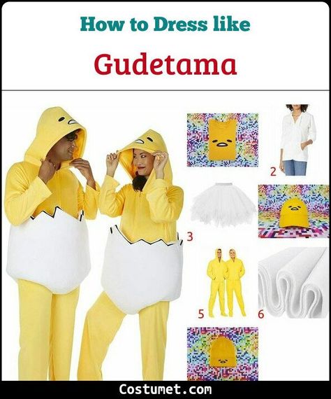 Gudetama Costume for Cosplay & Halloween 2021 Gudetama Costume Diy, Gudetama Cosplay, Gudetama Costume, Easy Costumes To Make, The Lazy Egg, Lazy Egg, Cracked Egg, Costume For Halloween, Gobble Gobble