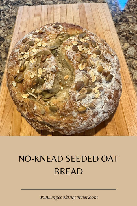 Indulge in the irresistible aroma of freshly baked bread with our Nutty No-Knead Seeded Oat Bread recipe. #bread #baked #recipe #tasty #foodlovers Seeded Oat Bread, Oat Bread Recipe, Baked Recipe, Oat Bread, Recipe Bread, Knead Bread Recipe, Freshly Baked Bread, Seed Bread, Knead Bread