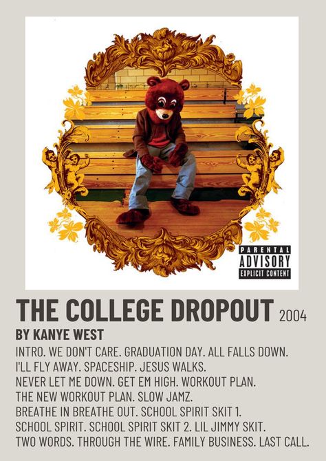 KANYE WEST THE COLLEGE DROPOUT 2004 Alternative Minimalist Polaroid Poster The College Dropout Album Cover, Kanye West College Dropout Poster, Kanye West Minimalist Poster, Kanye Minimalist Poster, Kanye West Polaroid Poster, The College Dropout Poster, Kanye Music Poster, Kanye Album Poster, Collage Dropout Kanye