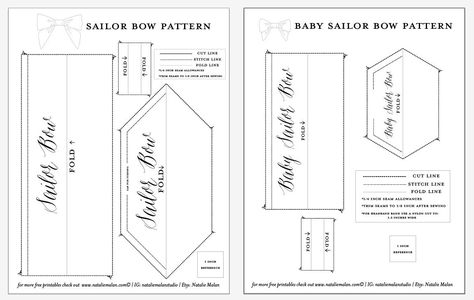 nataliemalan-free-diy-sailor-bow-pattern-girl-hair-bow-free-babe-tutorial-preview-pattern-digifree Sailor Bow Tutorial, Felt Bow Tutorial, Bow Tie Template, Fabric Bow Tutorial, Sailor Bow, Hair Bow Tutorial, Bow Template, Fabric Hair Bows, Felt Bows