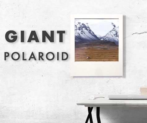 Giant Polaroid Frame Diy, Polaroid Pictures Display, Polaroid Display, Photo Station, Polaroid Picture Frame, Diy Modern Furniture, Picture Frame Hangers, Polaroid Picture, Give And Receive