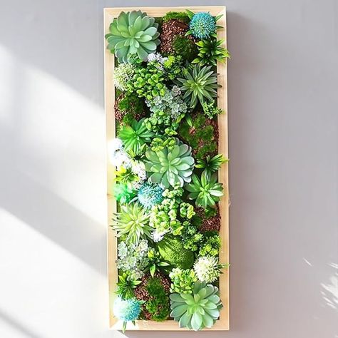 Amazon.com: AVCULT Wood Wall Mounted Decorative Artificial Succulents Planter Arrangement, Faux Succulents Plants for Indoor Outdoor Wall Boho Wall Decor (Color : F) : Home & Kitchen Artificial Succulent Arrangements, Planter Arrangements, Succulent Frame, Succulents Plants, Artificial Succulents, Faux Succulents, Succulent Arrangements, Boho Wall Decor, Succulent Planter