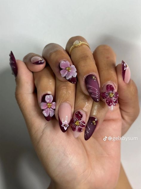 Plum Nail Designs, Orchid Nails, Classy Acrylic, Kutek Disney, Girly Acrylic Nails, Summery Nails, Her Nails, Unique Acrylic Nails, Soft Nails