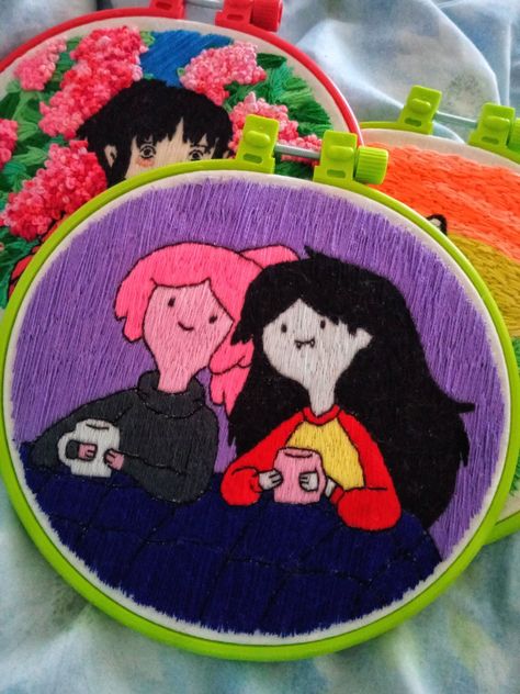 Embroidery Anime Ideas, Anime Embroidery Ideas, Adventure Time Embroidery, Adventure Time Diy, Adventure Time Crafts, Embroider Ideas, Anime Embroidery, Diy Embroidery Patterns, Hand Embroidery Projects