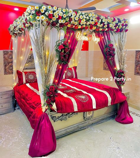 Wedding Bed Decoration, Welcome Home Baby Girl, Flowers And Balloons, First Wedding Night, Wedding Night Room Decorations, Balloon Party Decorations, Decoration With Flowers, Flower Room Decor, Wedding Bed