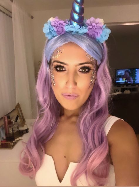 Unicorn Makeup Unicorn Halloween Costume For Women, Unicorn Outfit Women, Unicorn Costume Womens, Easy Unicorn Makeup, Unicorn Costume Women's, Unicorn Makeup Ideas, Adult Costumes Diy, Diy Unicorn Costume, Unicorn Makeup Halloween