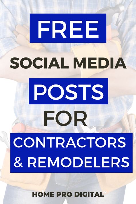 Grab your READY TO GO Social Media posts especially for contractors and the handyman business! Grow your social media and increase your customer base by marketing online! #socialmedia #marketing #contractors #construction #handyman #homeprodigital General Contractor Business, Social Media Topics, Handyman Business, Llc Business, Construction Business, Free Social Media, Marketing Techniques, Construction Company, Media Post