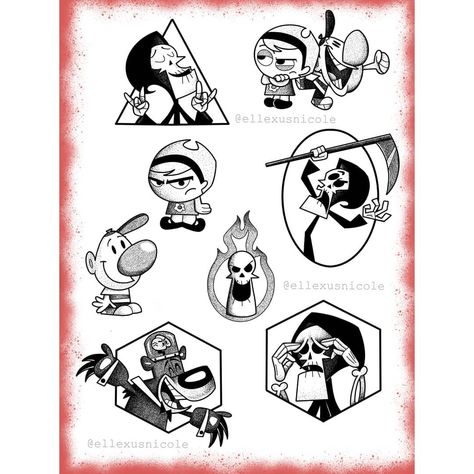 alexis mccloskey on Instagram: “The Grim adventures of Billy and Mandy 💀☠ #bitterheartstattoo #bitterhearts #slappytickles #sloppypickles #Youngstown #youngstownohio #ohio…” Billy And Mandy Tattoo Ideas, Billy And Mandy Tattoo, Grimm Adventures Of Billy And Mandy Tattoo, The Grim Adventures Of Billy & Mandy, The Grim Adventures Of Billy & Mandy Art, Friday The 13th Tattoo, Horror Movie Tattoos, 13 Tattoos, Movie Tattoos