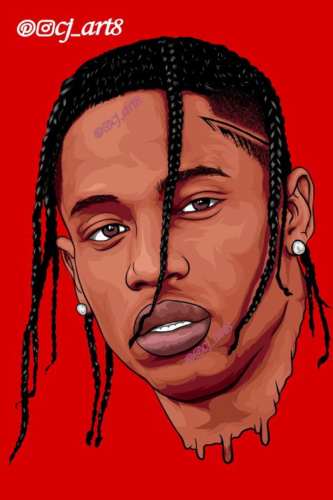 Travis is one of my all time favorite rappers. So, I didn't draw this by hand, but by my heart. 😍 . . #travisscott Travis Scott Cartoon Art, Travis Scott Fan Art, Travis Scott Cartoon, Custume Shoes, Cartoon Fan Art, Travis Scott Art, Male Rappers, Travis Scot, Book Cover Art Design