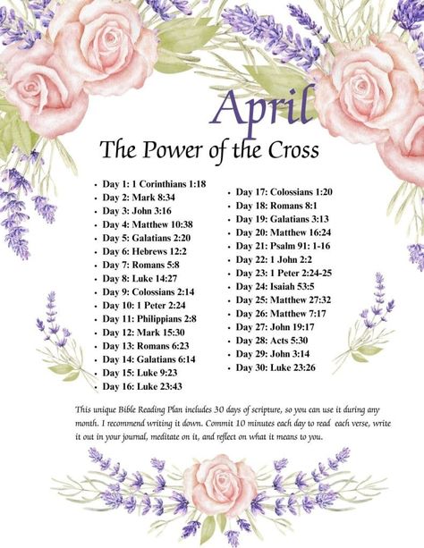 April Bible Reading Plan 2024 - A Women After God's Own Heart April Scripture Reading Plan, Bible Verses For April, April Bible Study, April Bible Reading Plan 2024, April Scripture Writing Plan 2024, May Bible Reading Plan 2024, January Bible Reading Plan 2024, Daily Bible Reading Plan 2024, Monthly Bible Reading Plan 2024