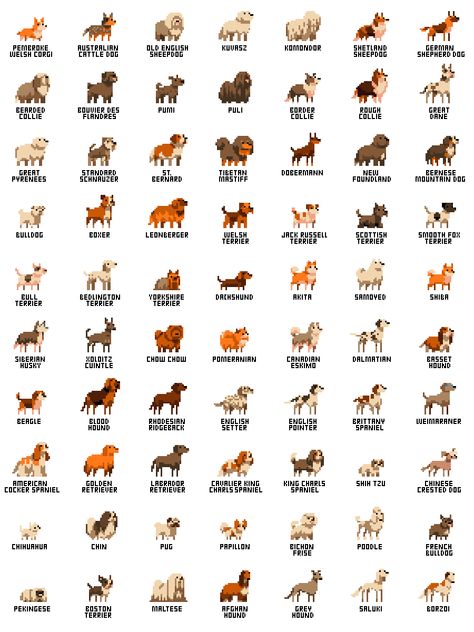 Pixel Art Dog, Dog Pixel Art, Pixel Dog, How To Pixel Art, Pixel Pokemon, Cross Stitch Family, Pixel Characters, Pixel Animation, Pixel Art Tutorial