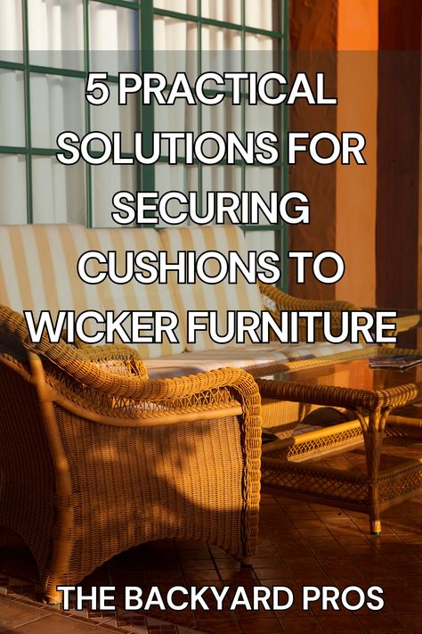 Find 5 practical solutions for securing cushions to wicker furniture. These methods will help you maintain a neat and comfortable outdoor space without the hassle of slipping cushions. Wooden Outdoor Furniture, Velcro Tape, Backyard Fire, Wicker Chairs, Furniture Slipcovers, Fire Pit Backyard, Deck Garden, Diy Chair, Backyard Projects