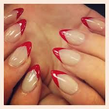 Simple Stiletto Nails, Red Tip Nails, Stiletto Nails Short, French Manicure Designs, Natural Nail Art, Stiletto Nail Art, Pointy Nails, Nails Short, Stiletto Nails Designs